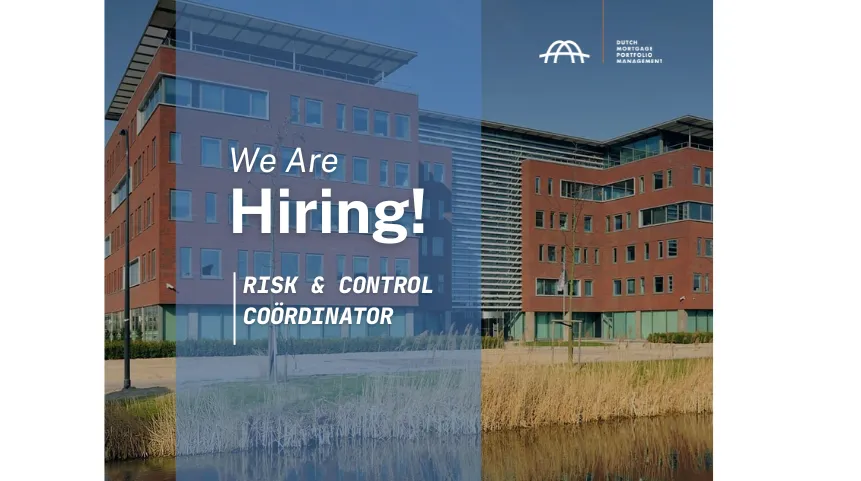 Picture of office DMPM with the text 'We are hiring! Risk & control coordinator